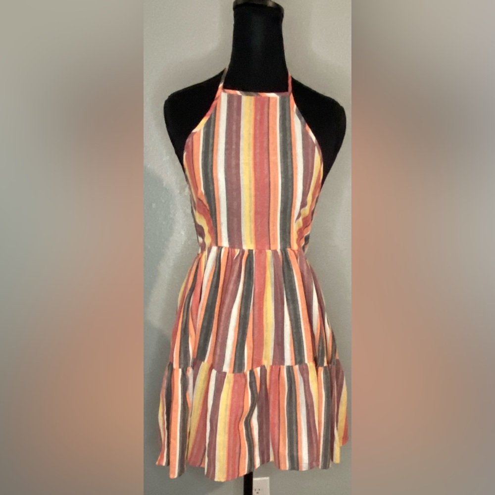 Striped Multicolor Halter Dress
